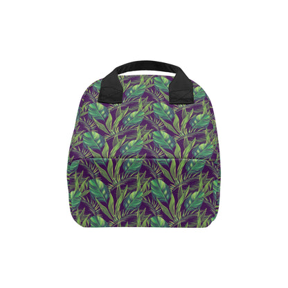 Palm Leaves Pattern Print Design PL03 Insulated Lunch Bag