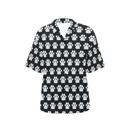 Paw Pattern Print Design A02 Women's Hawaiian Shirt