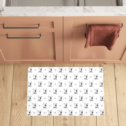 Bull Terriers Pattern Print Design 06 Kitchen Mat