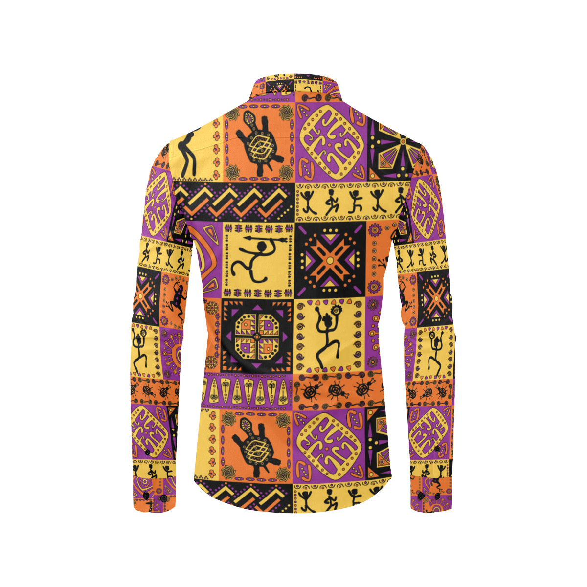 African Pattern Print Design 02 Men's Long Sleeve Shirt