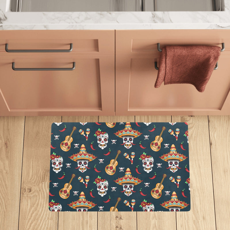 sugar skull Mexican Kitchen Mat