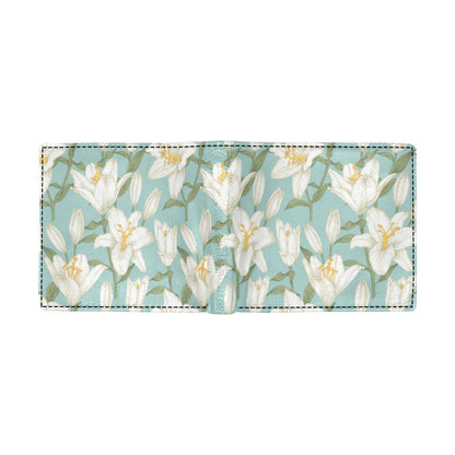 Lily Pattern Print Design LY09 Men's ID Card Wallet