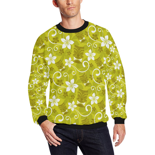 Hawaiian Themed Pattern Print Design H019 Men Long Sleeve Sweatshirt