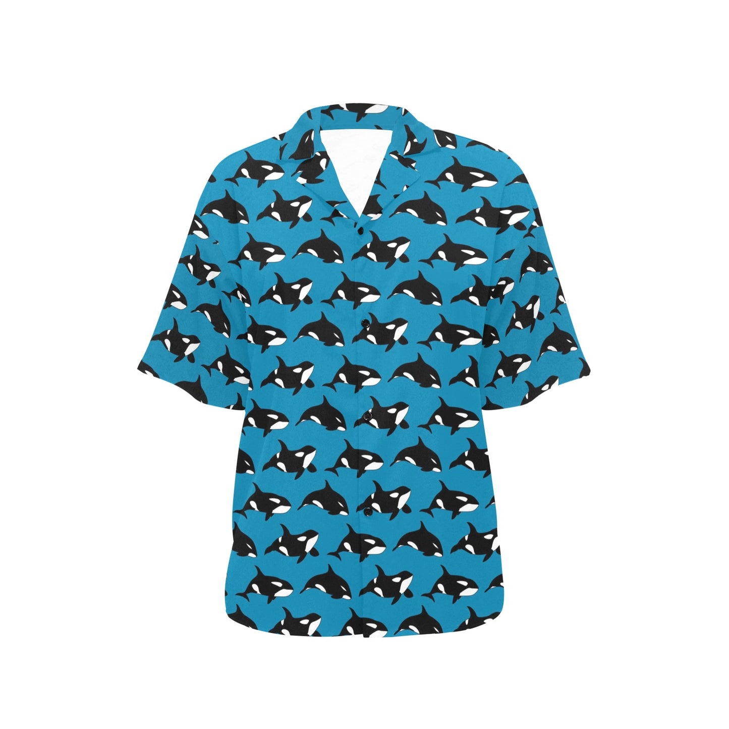 Whale Print Design LKS304 Women's Hawaiian Shirt