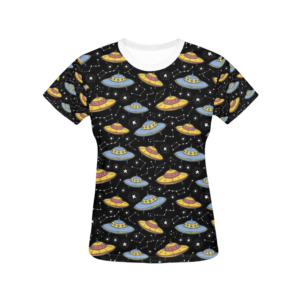 UFO Print Design LKS307 Women's  T-shirt