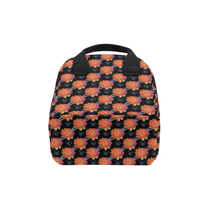 Marigold Pattern Print Design MR04 Insulated Lunch Bag