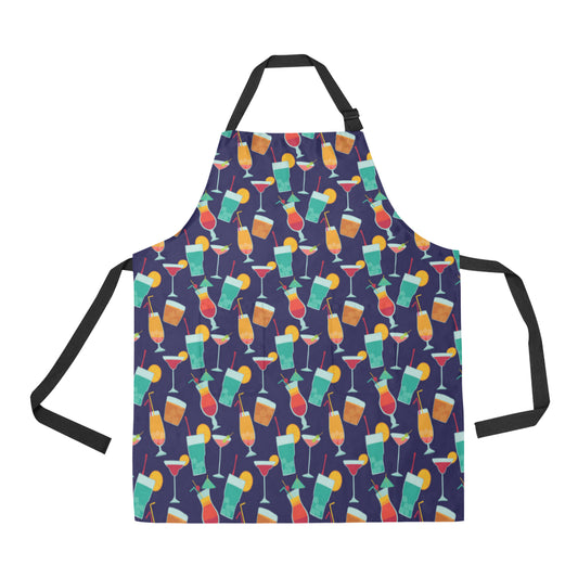 Cocktail Pattern Print Design 06 Apron with Pocket