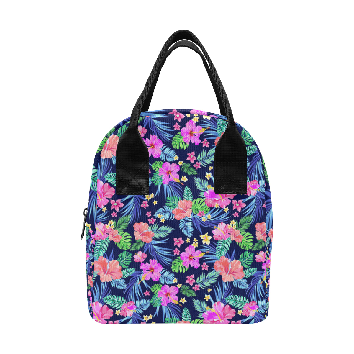 Neon Hibiscus Pattern Print Design HB016 Insulated Lunch Bag