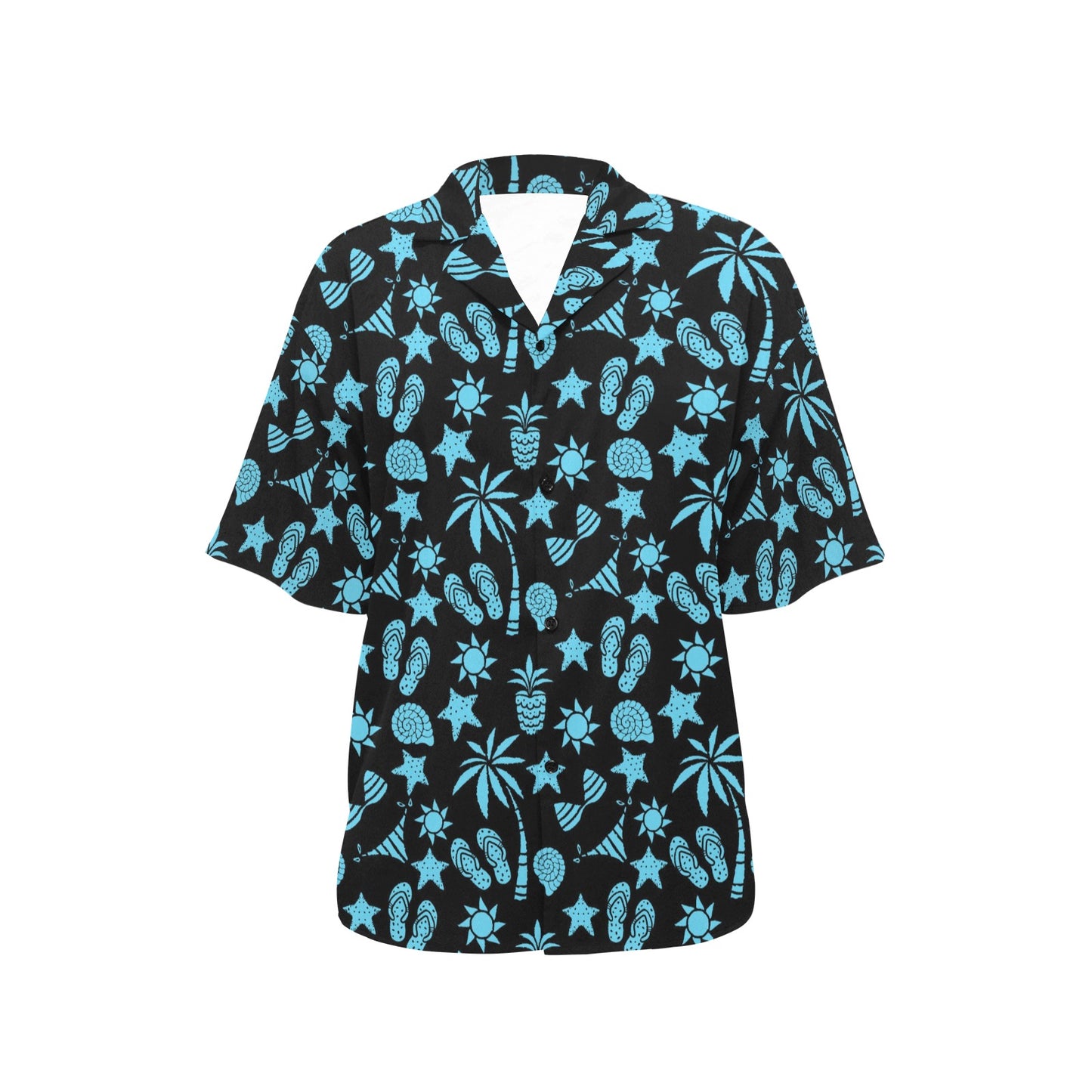 Beach Scene Pattern Print Design 03 Women's Hawaiian Shirt