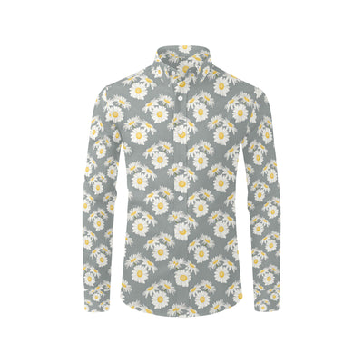 Daisy Pattern Print Design DS09 Men's Long Sleeve Shirt