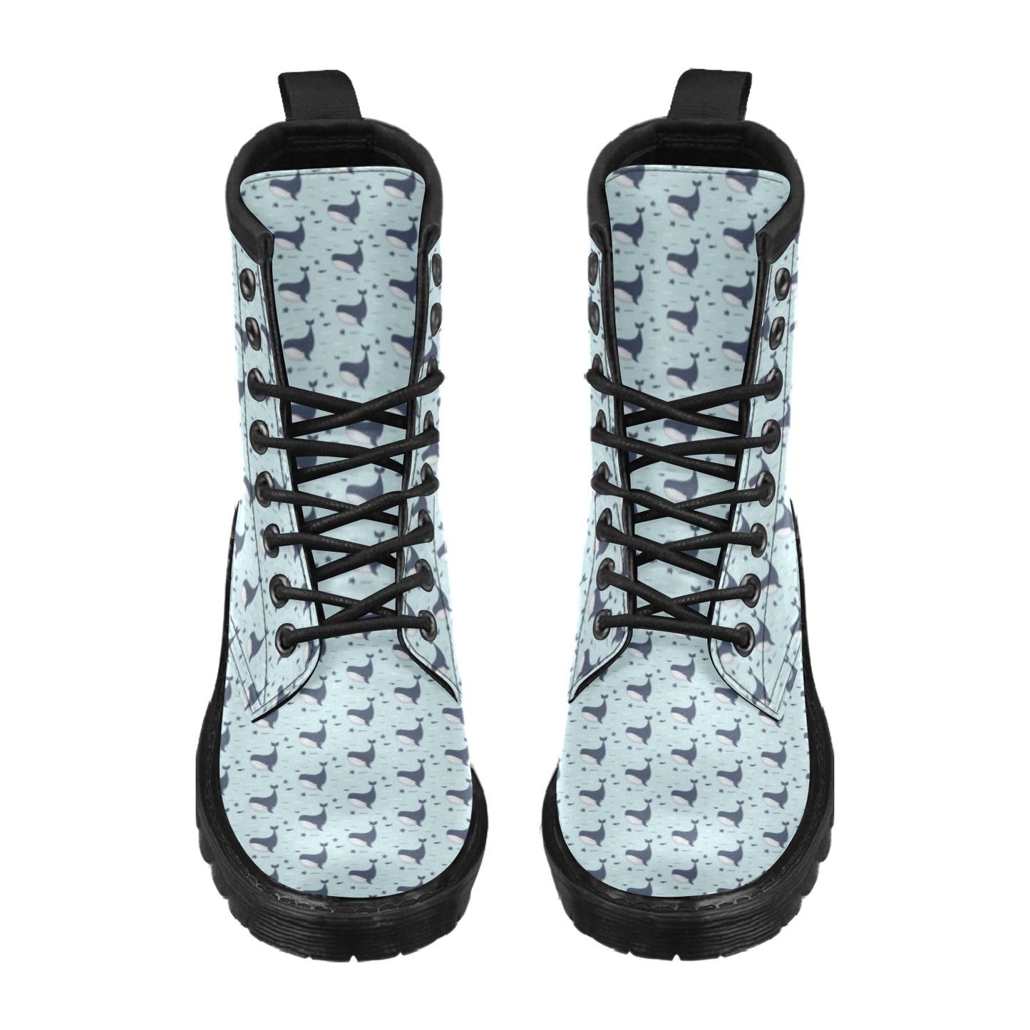 Whale Cute Design Themed Print Women's Boots