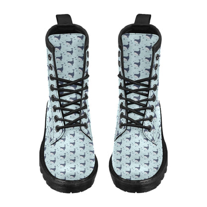 Whale Cute Design Themed Print Women's Boots