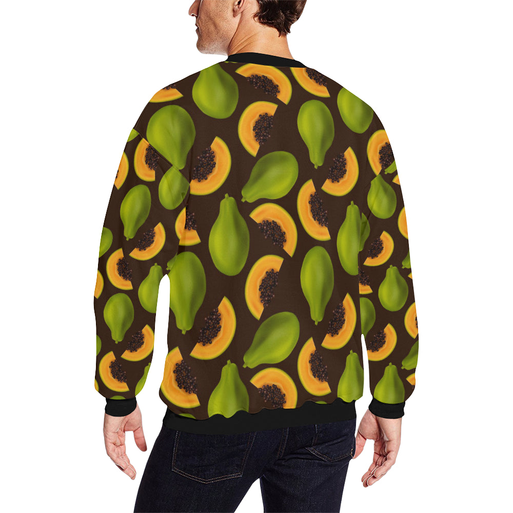 Papaya Pattern Print Design PP04 Men Long Sleeve Sweatshirt
