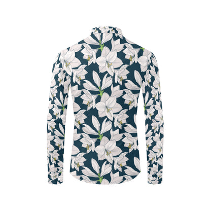 Amaryllis Pattern Print Design AL02 Men's Long Sleeve Shirt