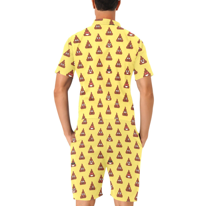 Emoji Poop Print Pattern Men's Romper