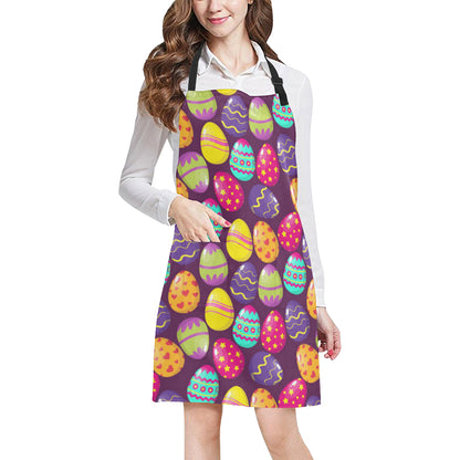 Easter Eggs Pattern Print Design RB04 Apron with Pocket