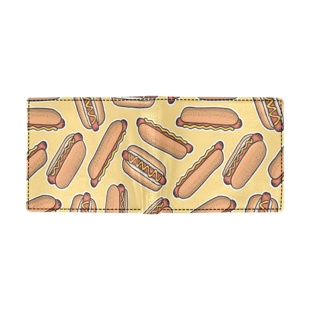 Hot Dog Pattern Print Design 01 Men's ID Card Wallet