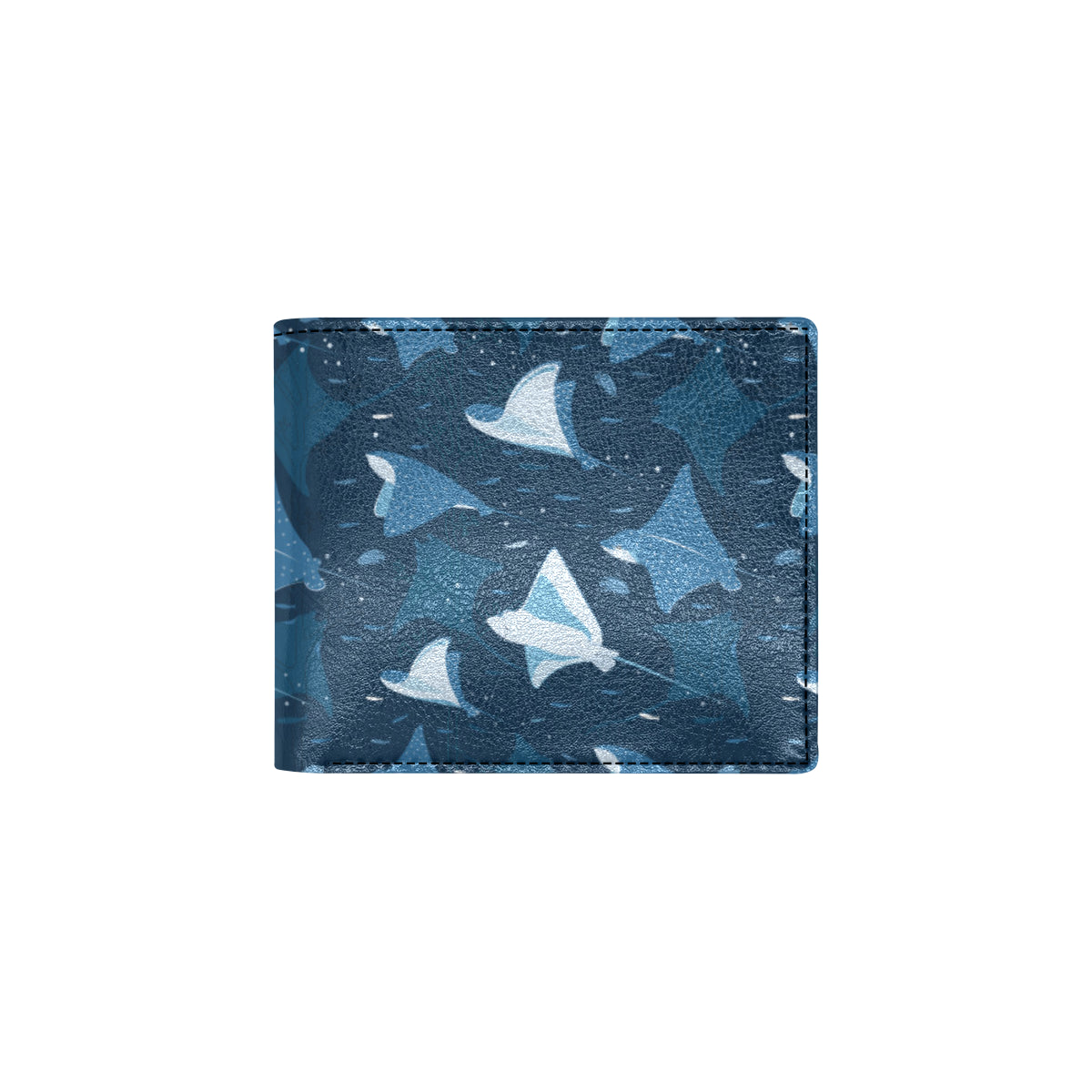 Manta Ray Pattern Print Design 02 Men's ID Card Wallet