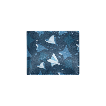 Manta Ray Pattern Print Design 02 Men's ID Card Wallet