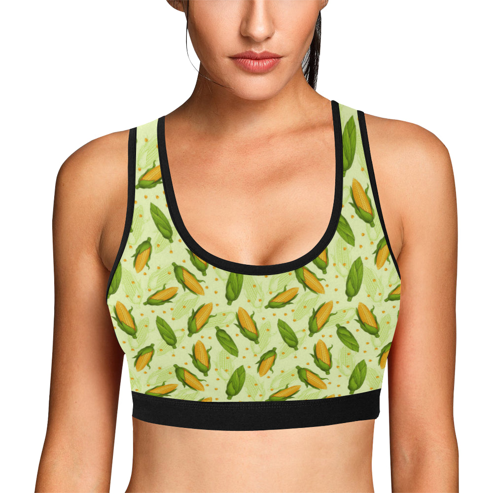 Agricultural Fresh Corn cob Print Pattern Sports Bra