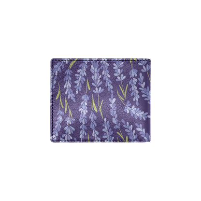 Lavender Pattern Print Design 03 Men's ID Card Wallet