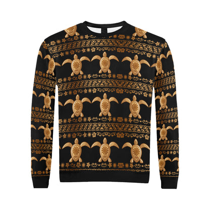 Tribal Sea turtle Polynesian Hawaiian Men Long Sleeve Sweatshirt