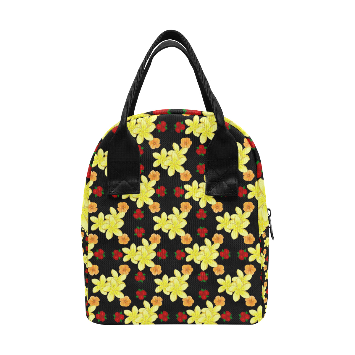 Yellow Plumeria Pattern Print Design PM04 Insulated Lunch Bag