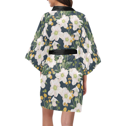 Anemone Pattern Print Design AM04 Women's Short Kimono