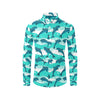 Dolphin Design Print Pattern Men's Long Sleeve Shirt