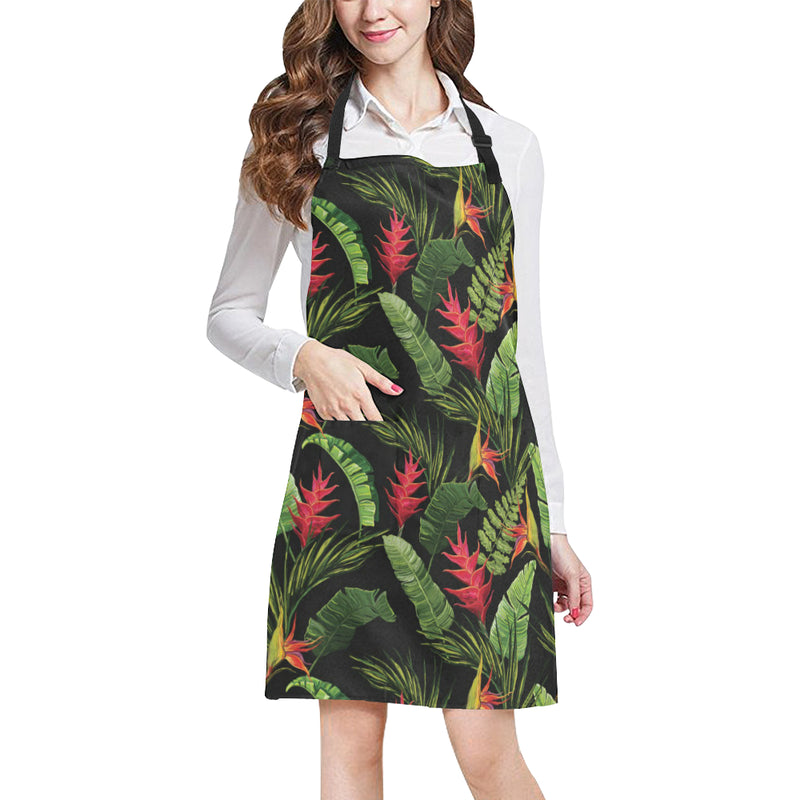 Bird Of Paradise Pattern Print Design BOP010 Apron with Pocket