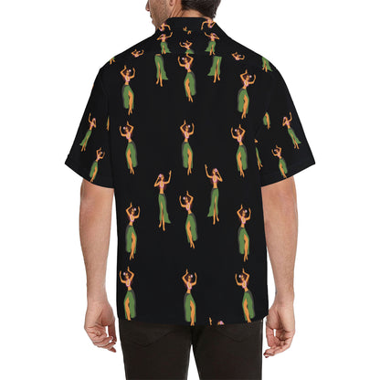 Hula Dancers Girl Pattern Print Design 01 Men's Hawaiian Shirt