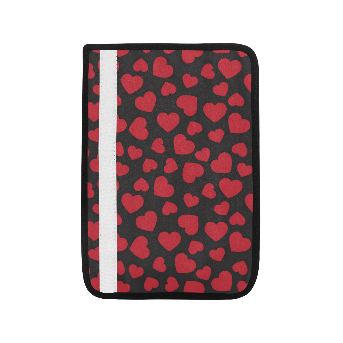 Heart Red Pattern Print Design HE01 Car Seat Belt Cover