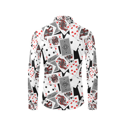 Poker Cards Pattern Print Design A04 Men's Long Sleeve Shirt