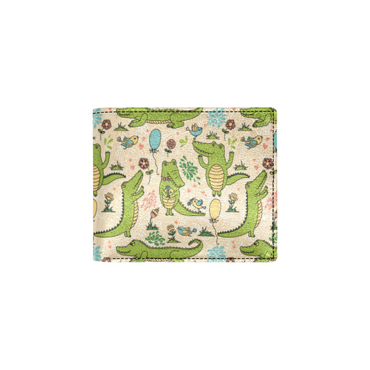 Alligator Pattern Print Design 01 Men's ID Card Wallet