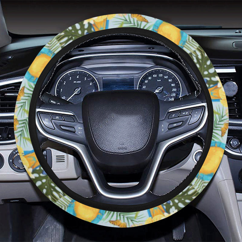 Parrot Pattern Print Design A04 Steering Wheel Cover with Elastic Edge