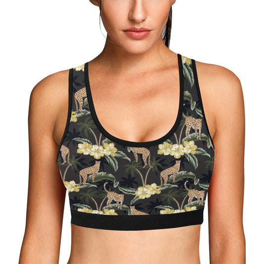Cheetah Pattern Print Design 04 Sports Bra
