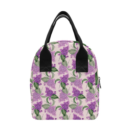Lilac Pattern Print Design LI02 Insulated Lunch Bag