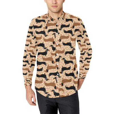 Dachshund Pattern Print Design 011 Men's Long Sleeve Shirt