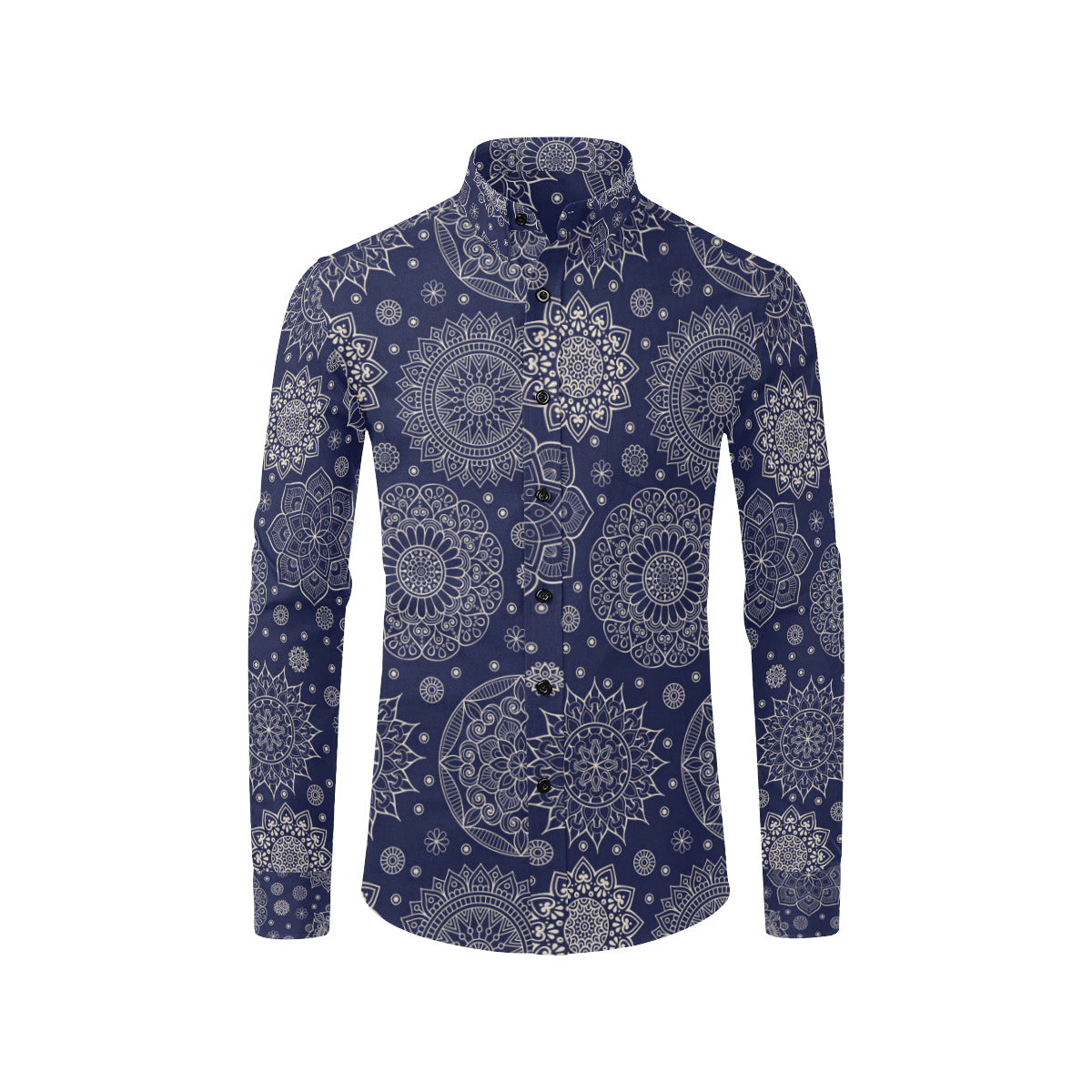 Mandala Pattern Print Design 02 Men's Long Sleeve Shirt