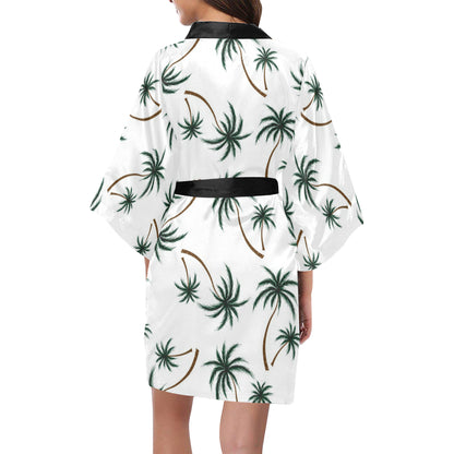 Palm Tree Pattern Print Design PT07 Women Kimono Robe