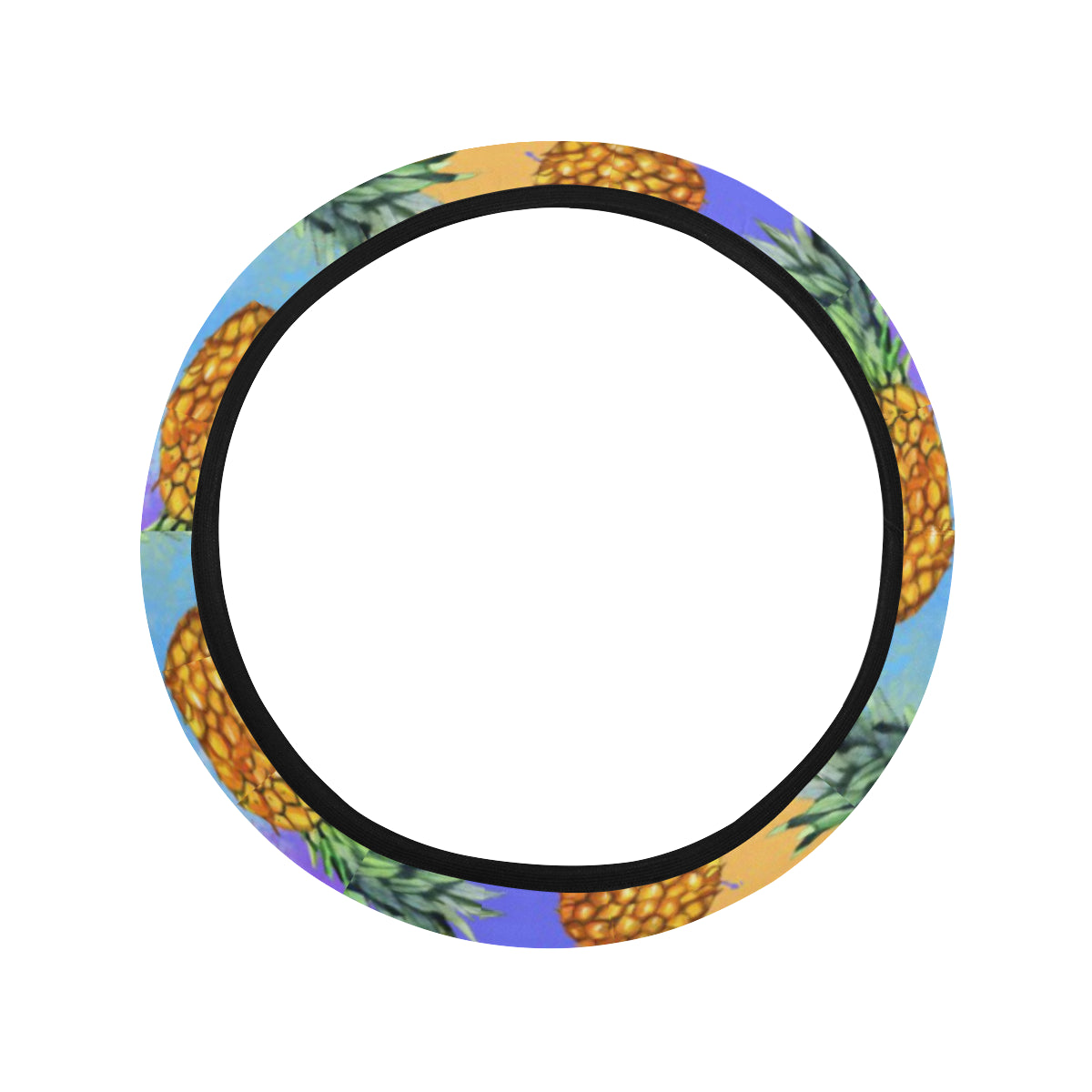 Pineapple Pattern Print Design PP09 Steering Wheel Cover with Elastic Edge