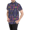 Aztec Pattern Print Design 07 Men's Short Sleeve Button Up Shirt