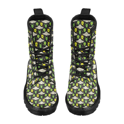 Alien UFO Pattern Women's Boots
