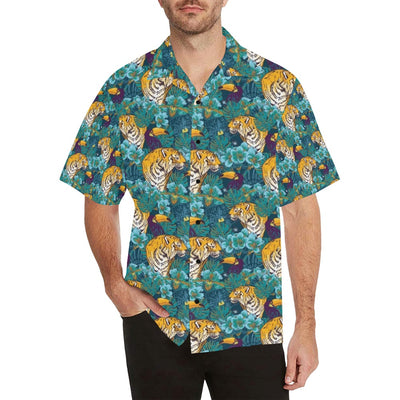 Tiger Tropical Print Design LKS301 Men's Hawaiian Shirt