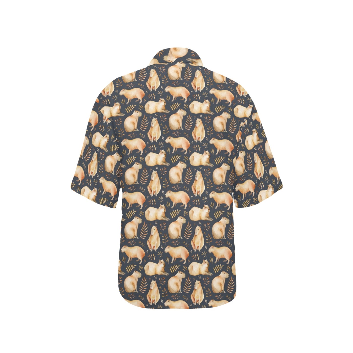 Capybara Pattern Print Design 02 Women's Hawaiian Shirt