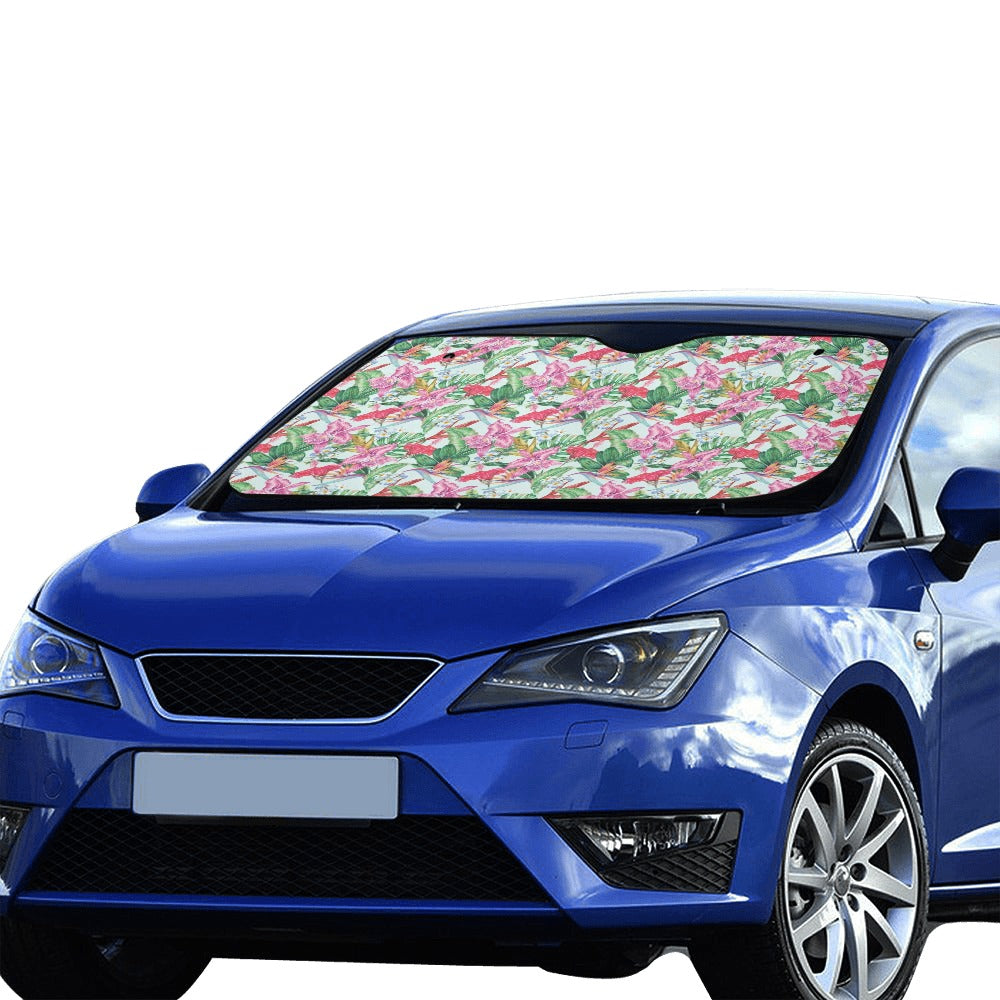 Tropical Flower Print Design LKS304 Car front Windshield Sun Shade