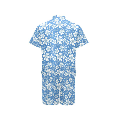 Hibiscus Pattern Print Design HB09 Men's Romper