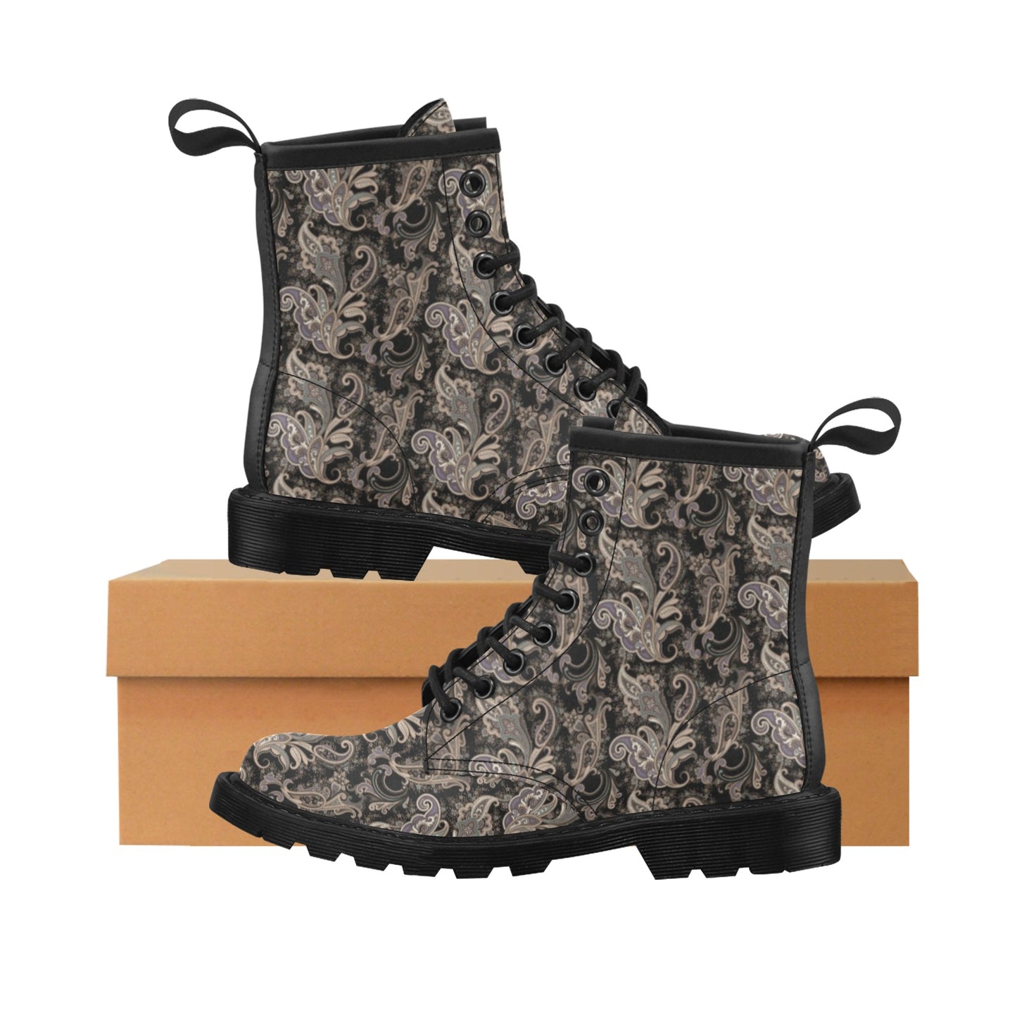 Paisley Mandala Design Print Women's Boots