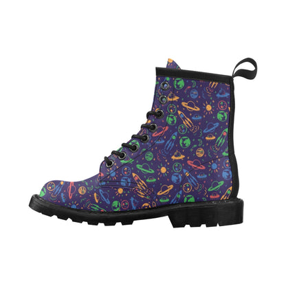 UFO Space Rocket Print Design LKS302 Women's Boots
