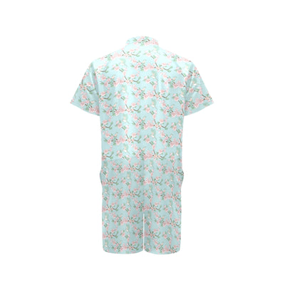 Cherry Blossom Pattern Print Design 02 Men's Romper